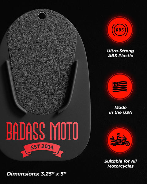 Motorcycle Kickstand Pad Black – Badass Moto