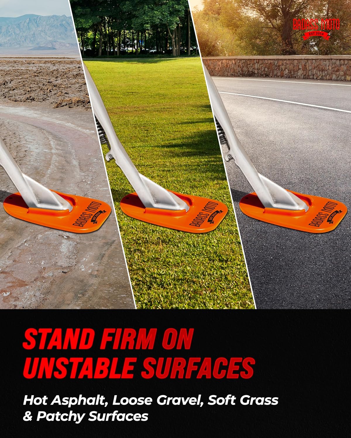 Motorcycle Kickstand Pad Orange