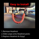 Paracord Headrest Grab Handles for Jeep Wrangler