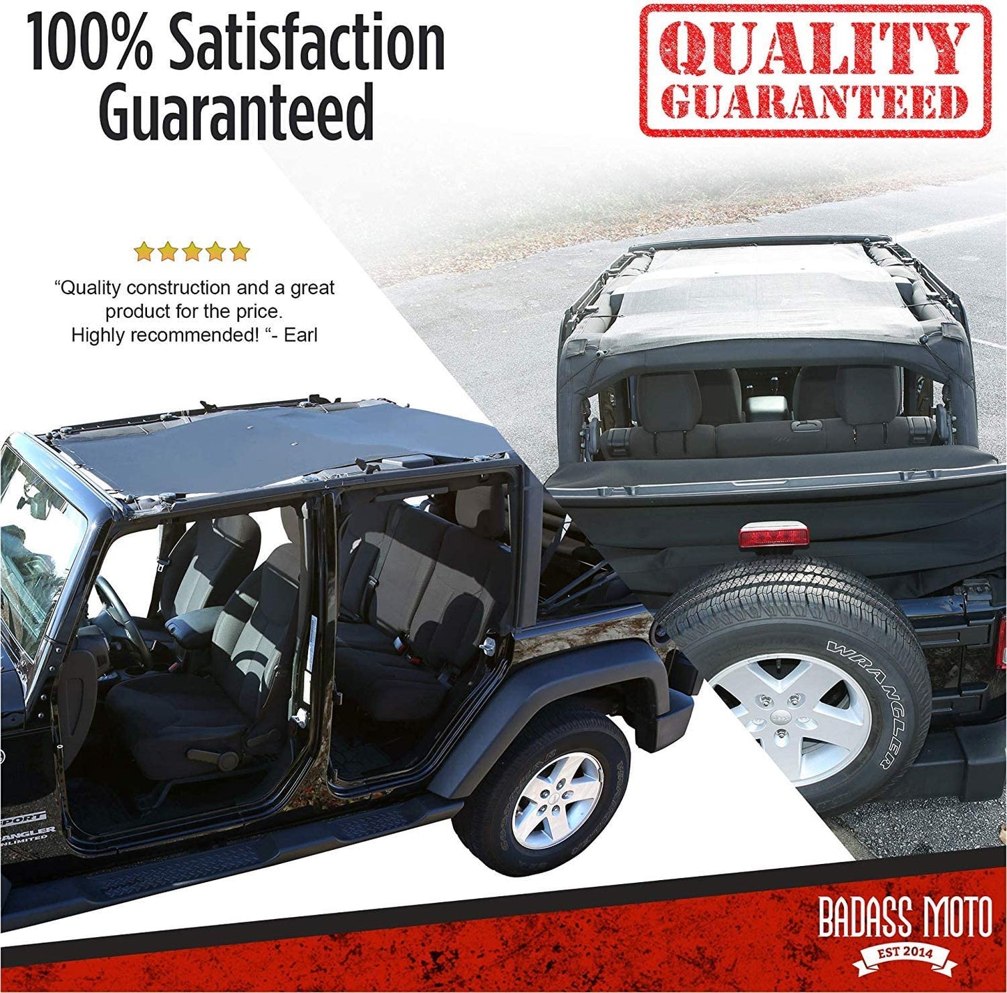 Jeep Wrangler Mesh JKU 4D Sun Shade Top Cover