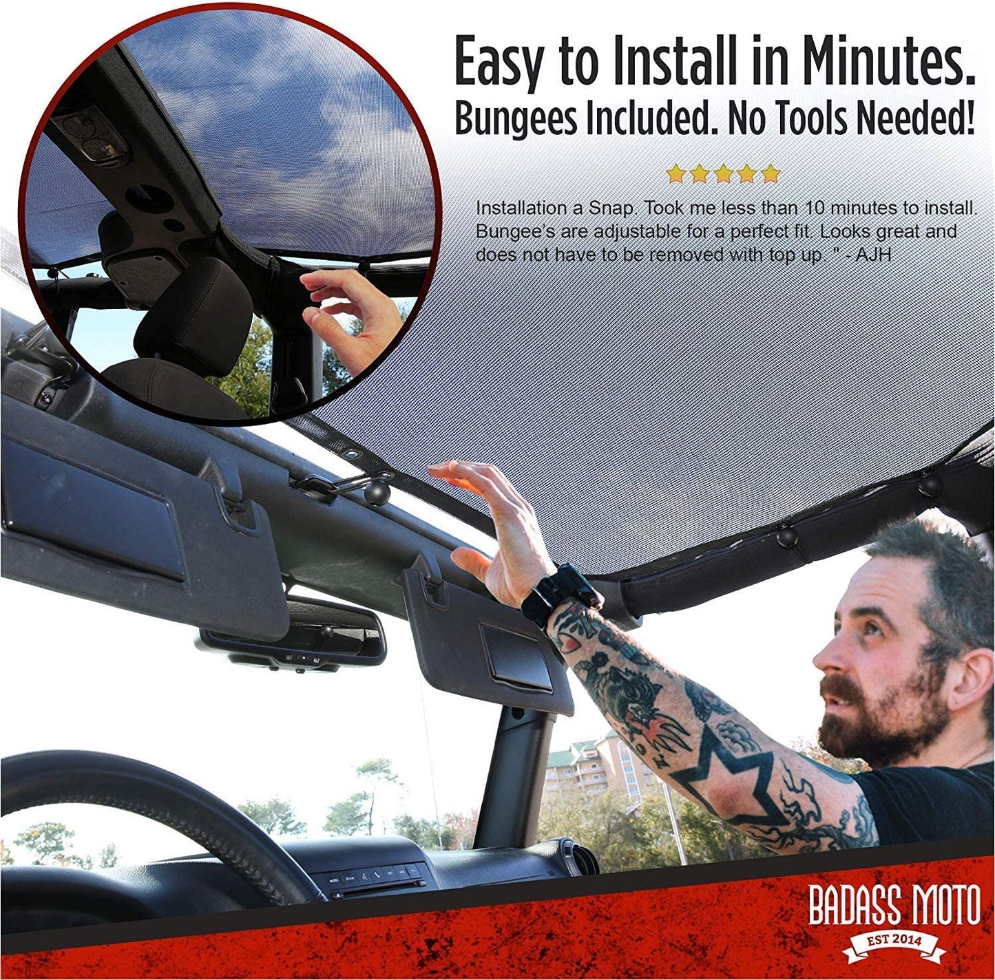 Jeep Wrangler Mesh JKU 4D Sun Shade Top Cover