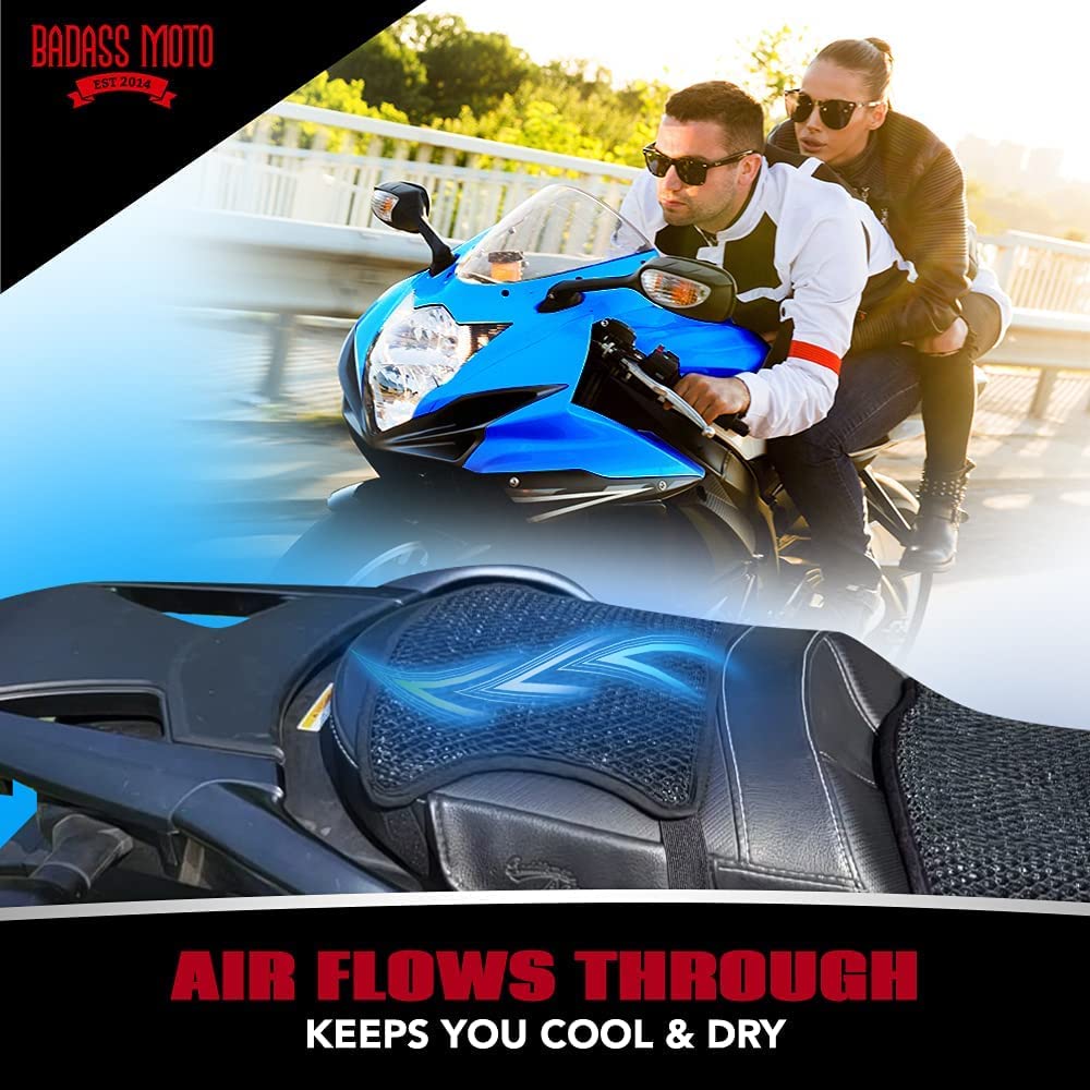 3D Mesh Rear Seat Cushion Pillion Pad Medium