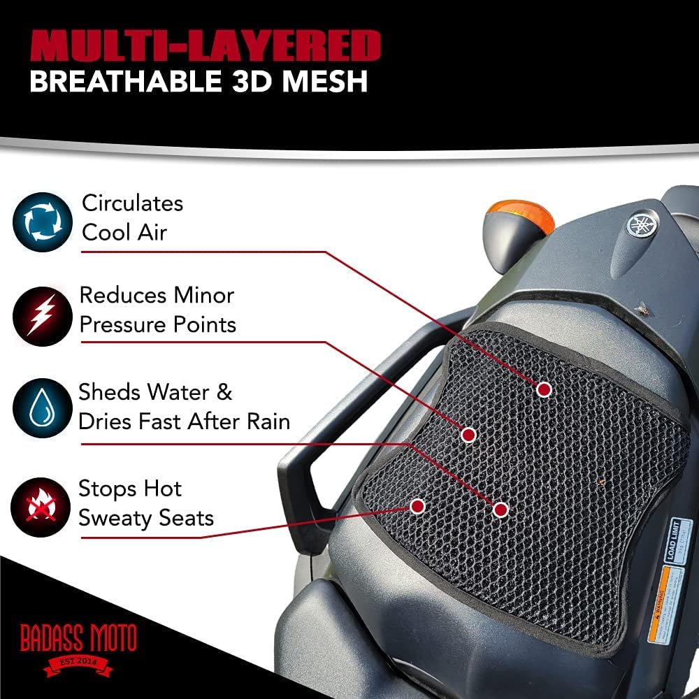 3D Mesh Rear Seat Cushion Pillion Pad Medium