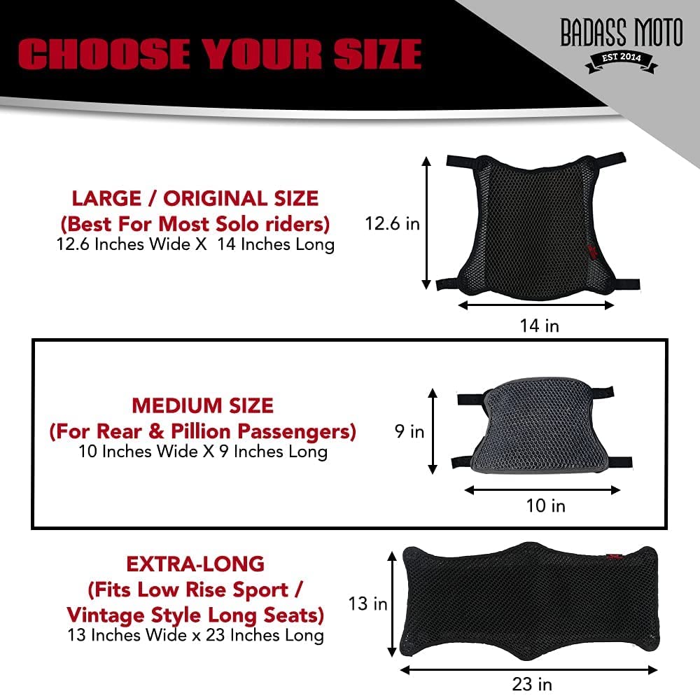 3D Mesh Rear Seat Cushion Pillion Pad Medium