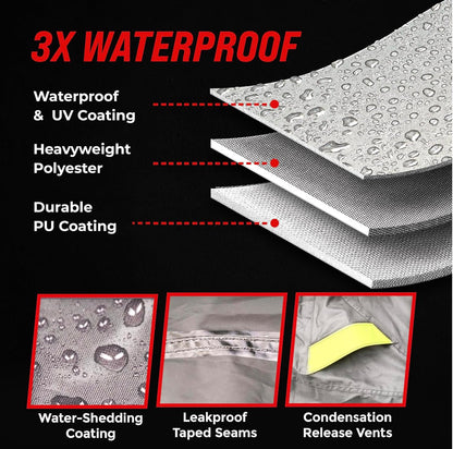 Motorcycle Cover Medium - Light Gray 96"