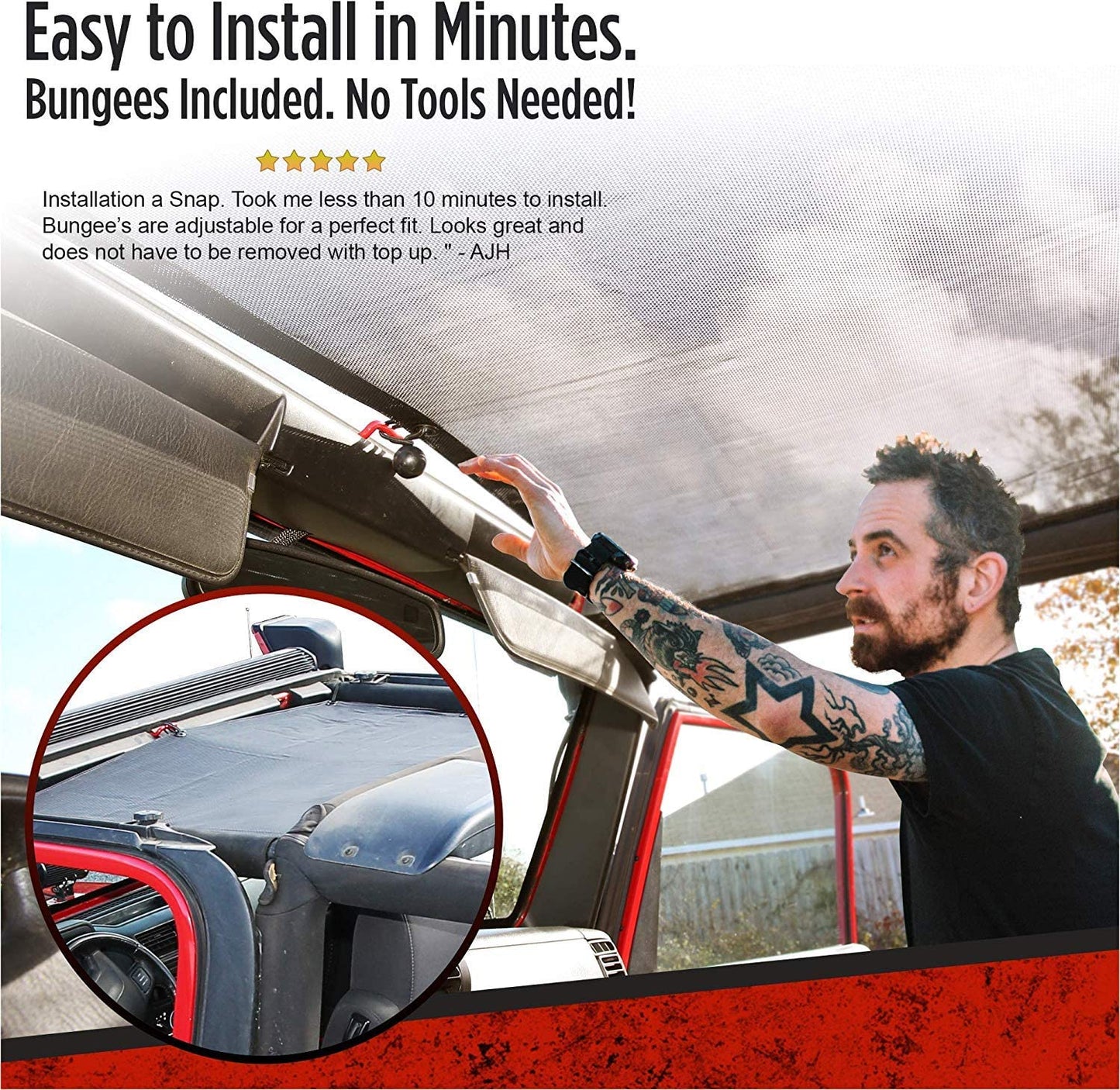 Jeep Wrangler TJ Front Mesh Sun Shade Top Cover