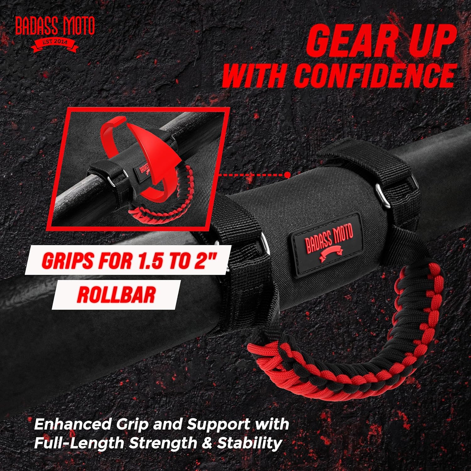 grab gear Badass Moto UTV/SxS Paracord Grab Handles
