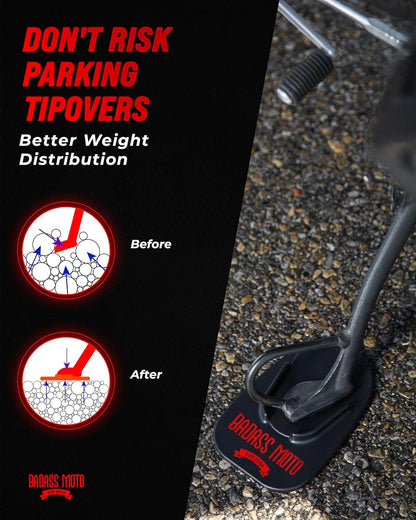 Motorcycle Kickstand Pad Black 4Pk