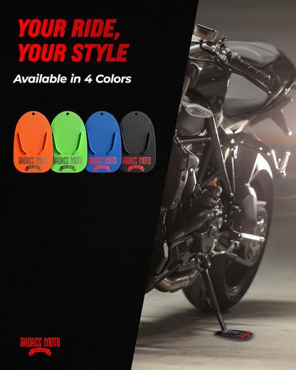 Motorcycle Kickstand Pad Black 4Pk