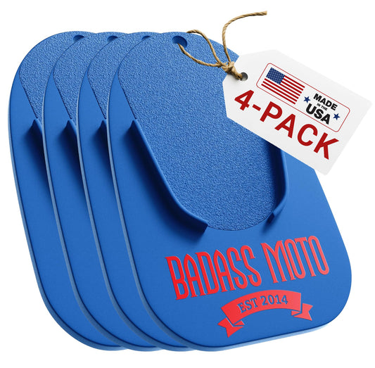 Motorcycle Kickstand Pad — Blue 4-Pack