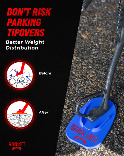 Motorcycle Kickstand Pad — Blue 4-Pack