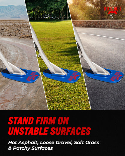 Motorcycle Kickstand Pad — Blue 4-Pack