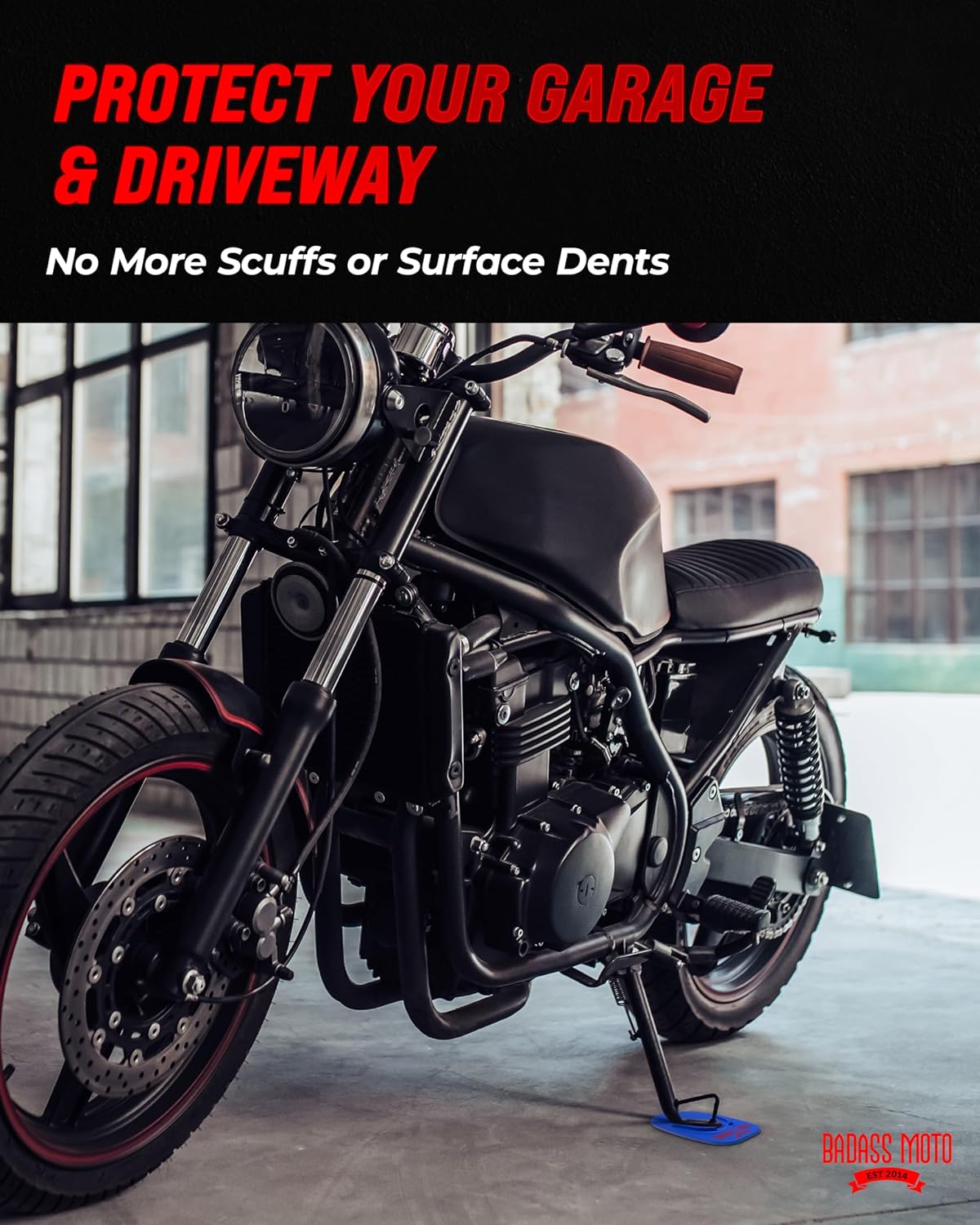 Motorcycle Kickstand Pad Blue