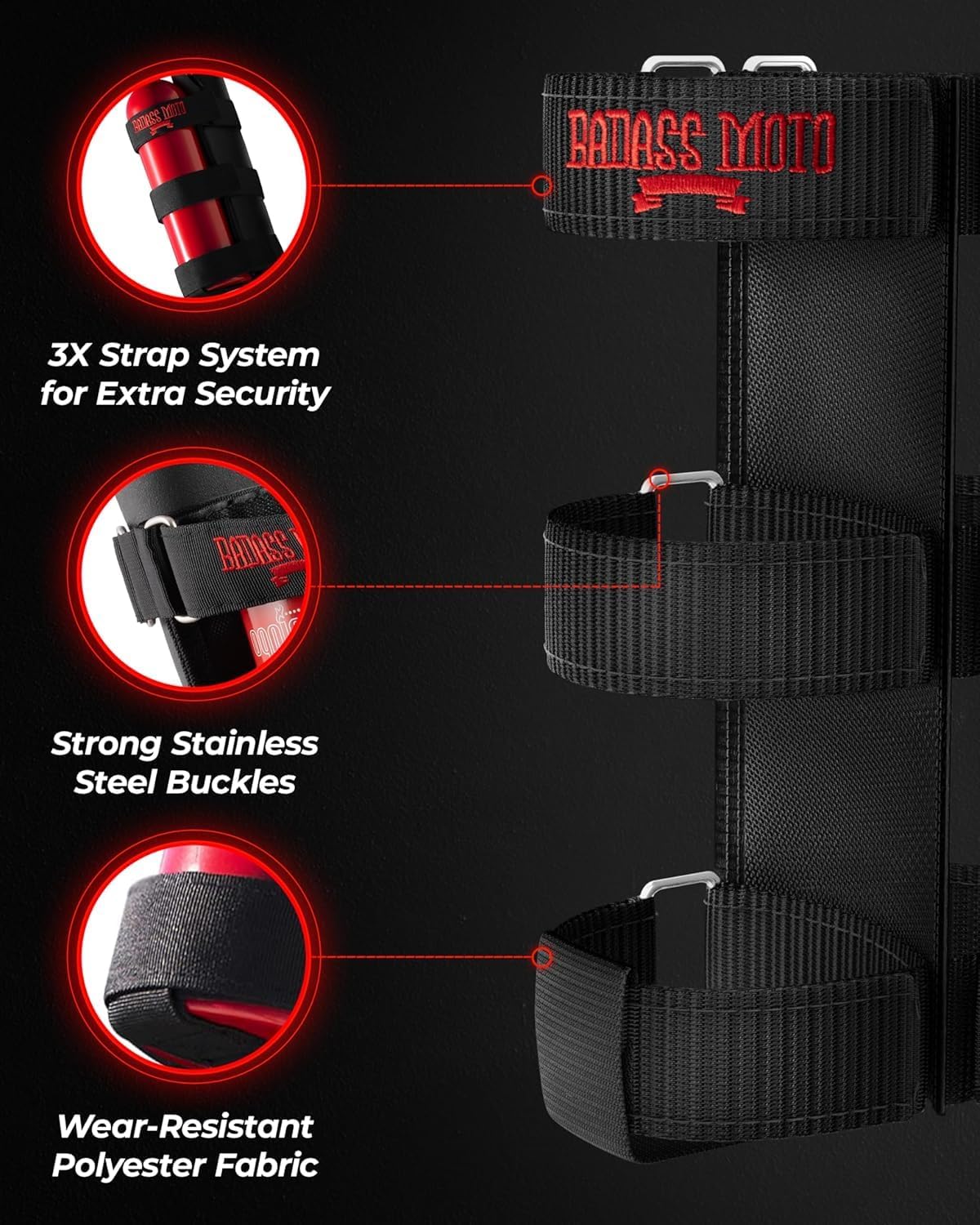 Fire Extinguisher Holder for Jeeps RED - 2PACK