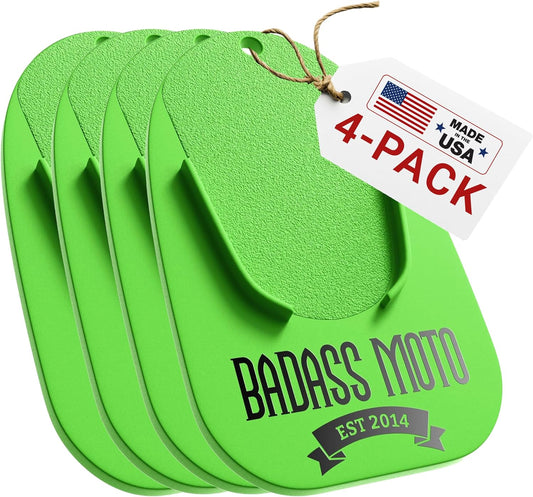 Motorcycle Kickstand Pad — Green 4-Pack