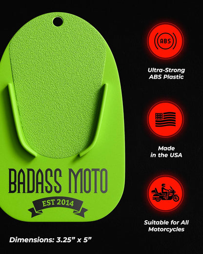 Motorcycle Kickstand Pad — Green 4-Pack