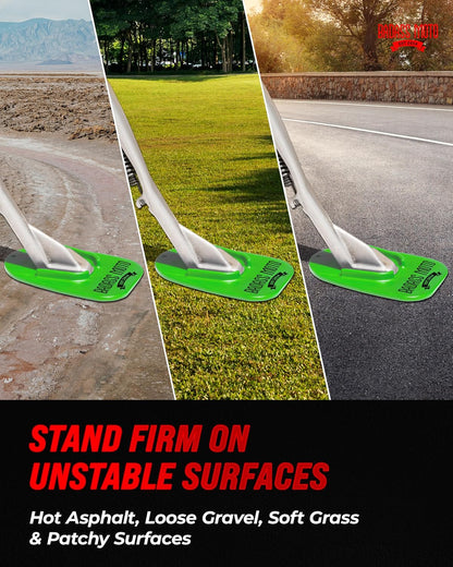 Motorcycle Kickstand Pad — Green 4-Pack
