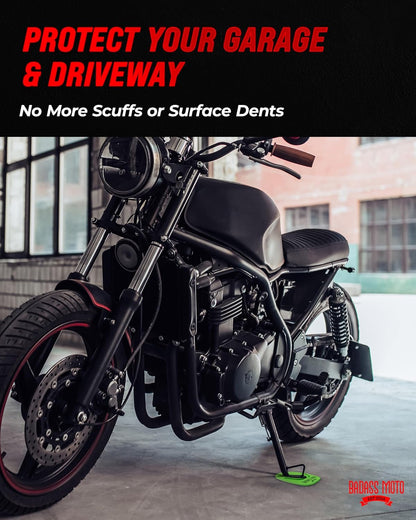 Motorcycle Kickstand Pad — Green 4-Pack
