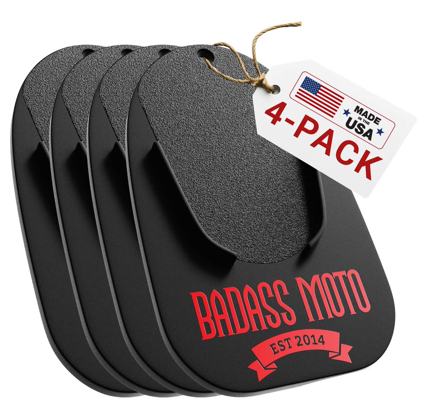Motorcycle Kickstand Pad Black 4Pk