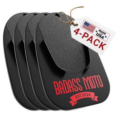 Motorcycle Kickstand Pad Black 4Pk