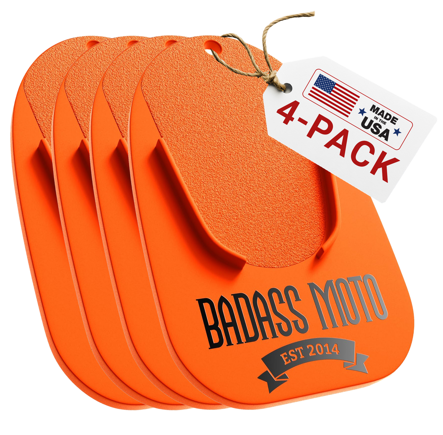 Motorcycle Kickstand Pad Orange 4Pk