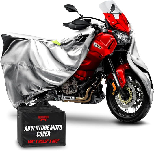 Motorcycle Adventure Bike Cover - Light Gray 99"