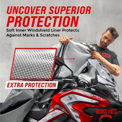 Motorcycle Adventure Bike Cover - Light Gray 99"