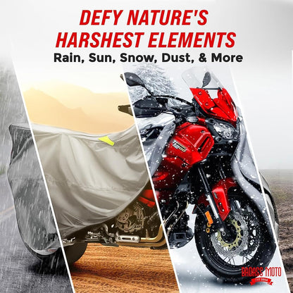 Motorcycle Adventure Bike Cover - Light Gray 99"