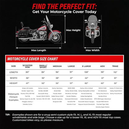 Motorcycle Adventure Bike Cover - Light Gray 99"