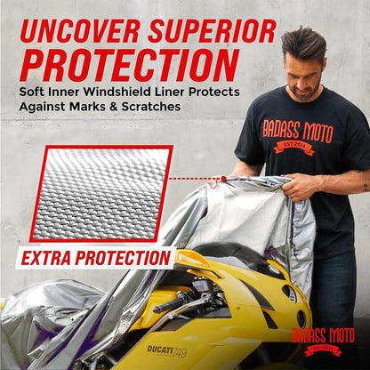Motorcycle Cover Small - Light Gray 86"