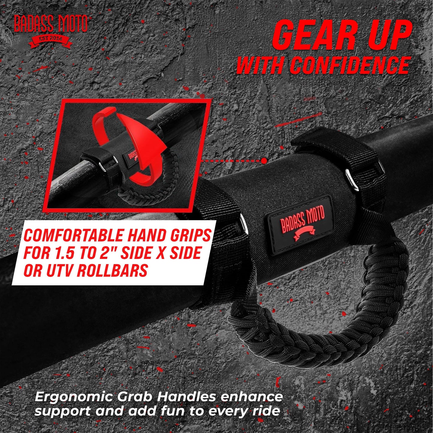 UTV/SxS Grab Handles Paracord BLACK 4Pk