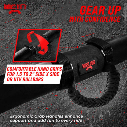 UTV/SxS Grab Handles Paracord BLACK 4Pk