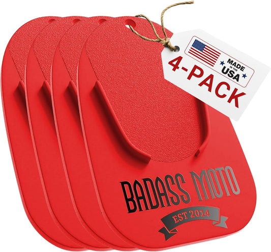 Motorcycle Kickstand Pad — Red 4-Pack