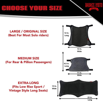 Long 3D Mesh Motorcycle Seat Cushion