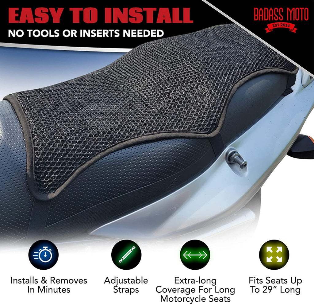 Long 3D Mesh Motorcycle Seat Cushion