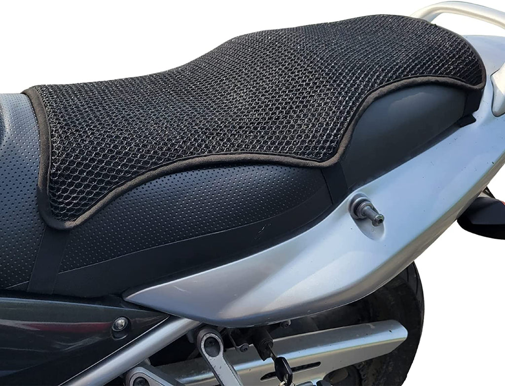 Motorcycle Gel Seat Cushion- Extra Large Breathable Cooling Pad Seat with  Cloth Cover and Straps, Removable Sunscreen Waterproof - AliExpress