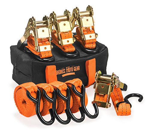 Heavy Duty Ratchet Straps Tie Downs S Hooks- 1.5 in x 10 4 Pck