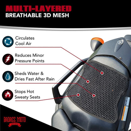 3D Mesh Rear Seat Cushion Pillion Pad Medium